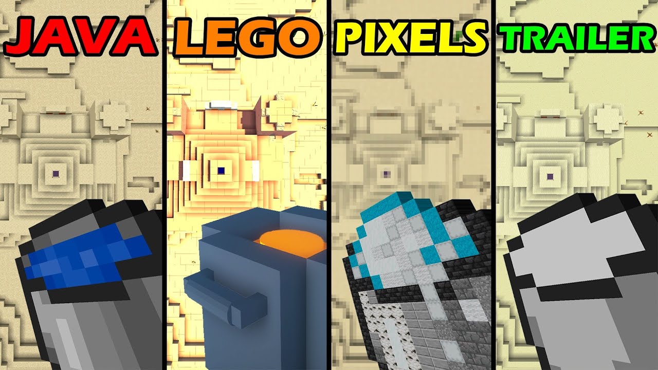 minecraft java vs lego vs pixels vs trailer - compilation