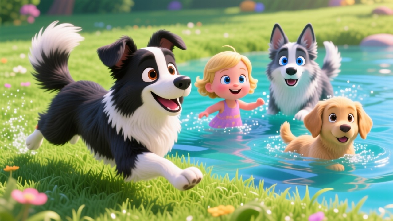 🎵 Giorno in Piscina 💦☀️ | Canzone Estiva per Bambini | Maggie la Border Collie
