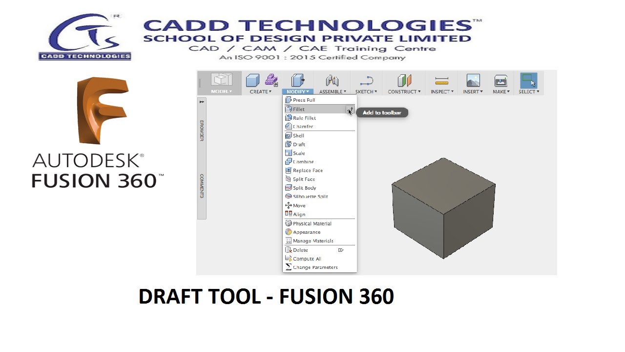 DRAFT TOOL - FUSION 360