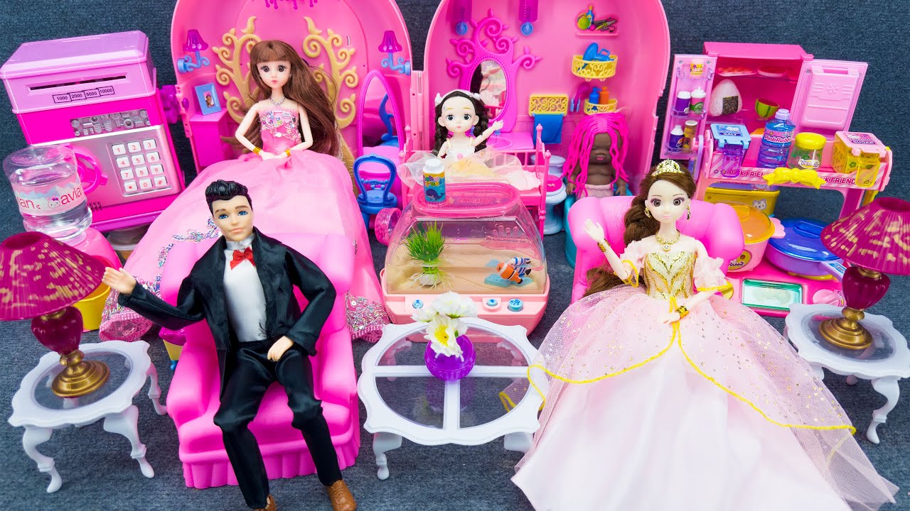 20 Minutes Satisfying Unboxing Princess Furniture PlaySet, Barbie Baby Doll Play Toys ASMR Review