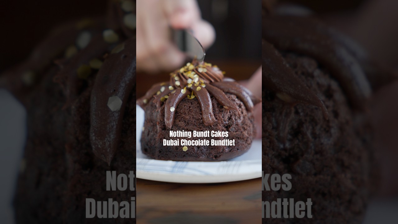 Trying the new Dubai Chocolate Bundt Cake from Nothing Bundt Cakes #dubaichocolate #foodreview