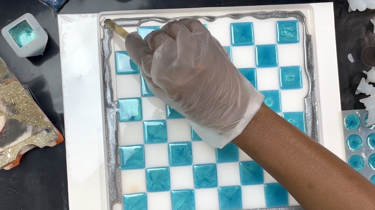 #257-Resin Christmas Checkerboard/Chessboard Step by step