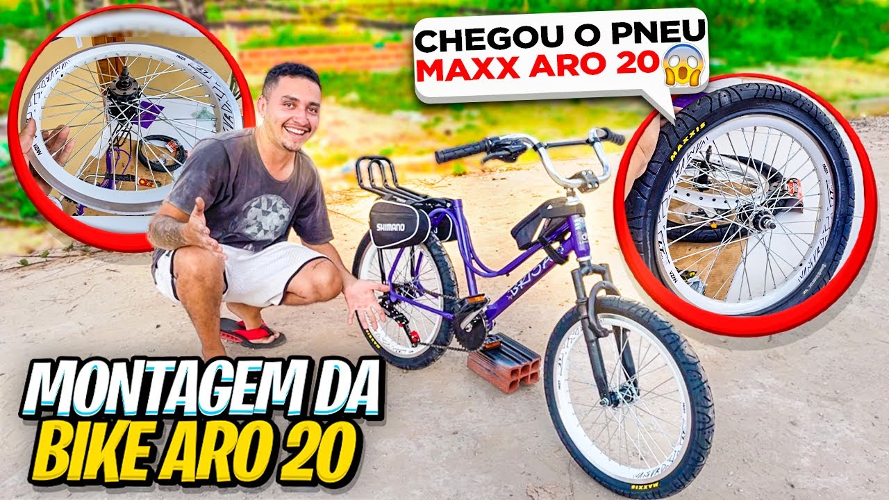 COMPREI PNEU MAXX NO MERCADO LIVRE PRA MINHA BIKE ARO 20🤩/ VAMOS MONTA AS PE&Ccedil;AS NOVA😱🤩