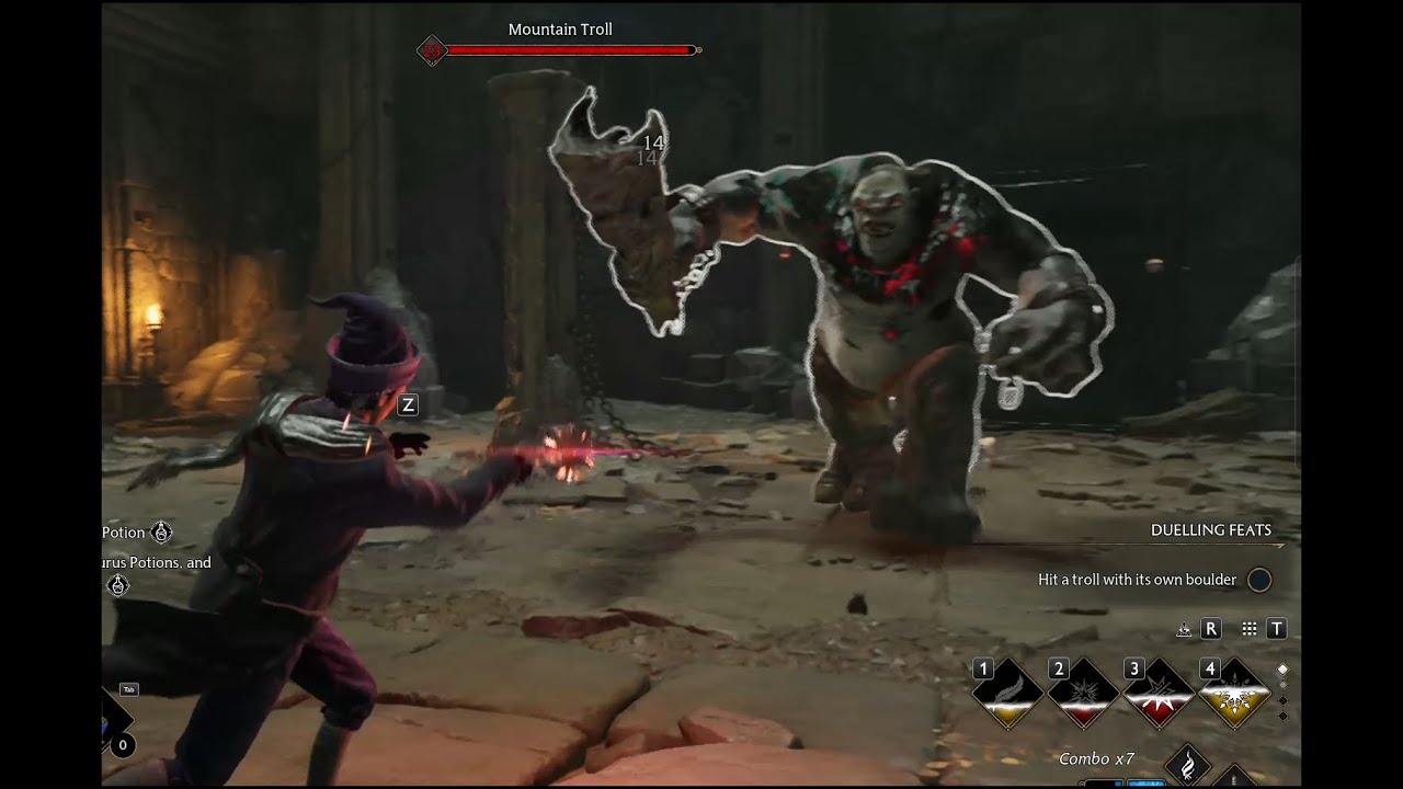 Hogwarts Legacy Enter in Horklump Hollow and Fight with Mountain Troll and Inferius she Kill Me....