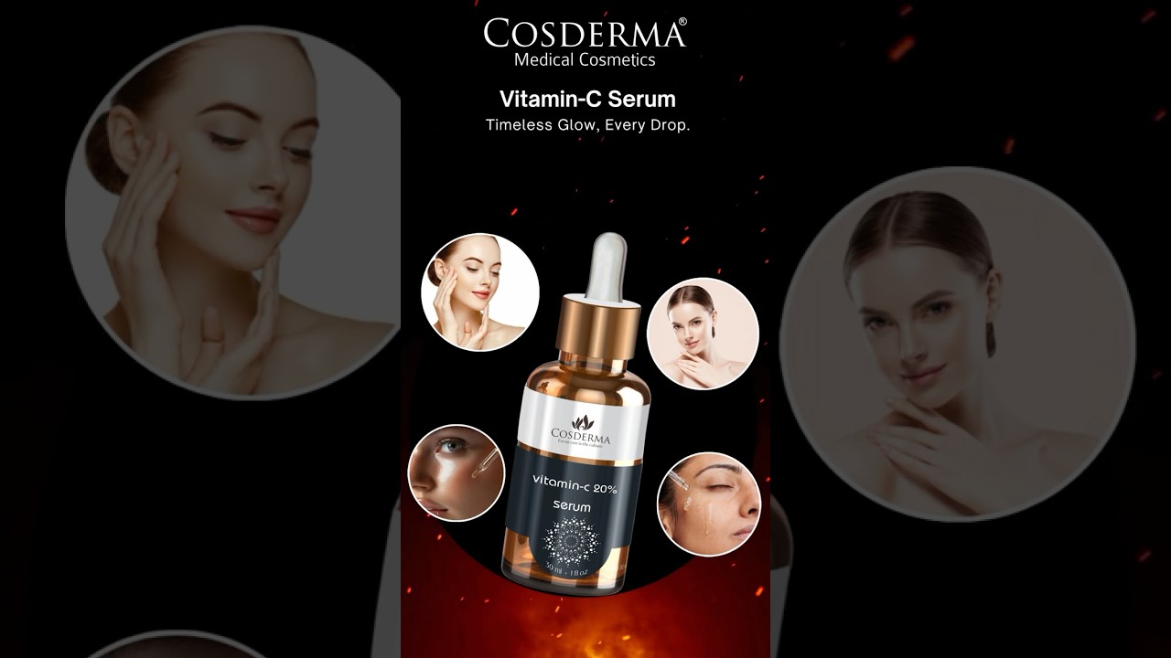 Cosderma vitamin c serum with hyaluronic acid best anti Ageing brightening serum 