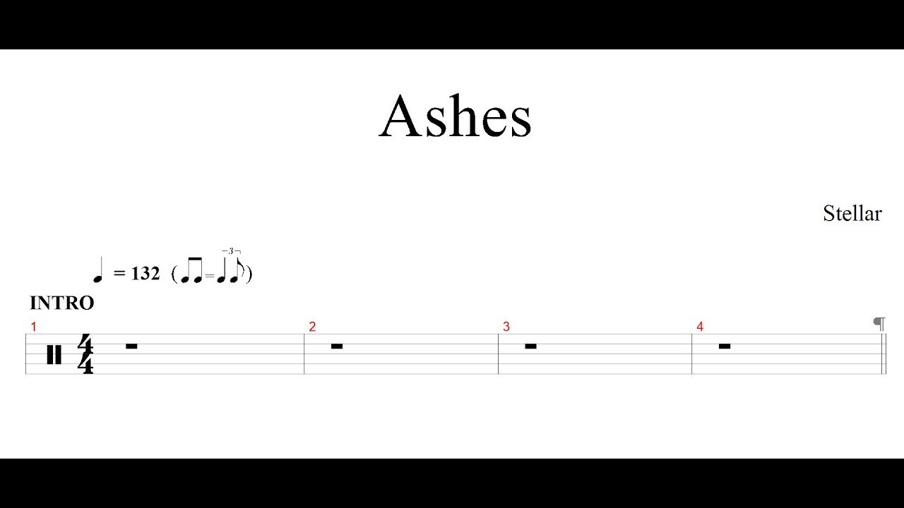 Stellar - Ashes | DRUM SHEET MUSIC