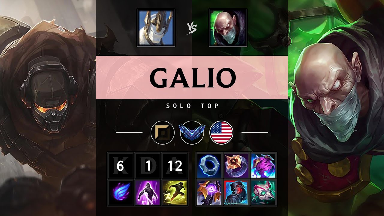 Galio Top vs Singed - NA Diamond Patch 25.16