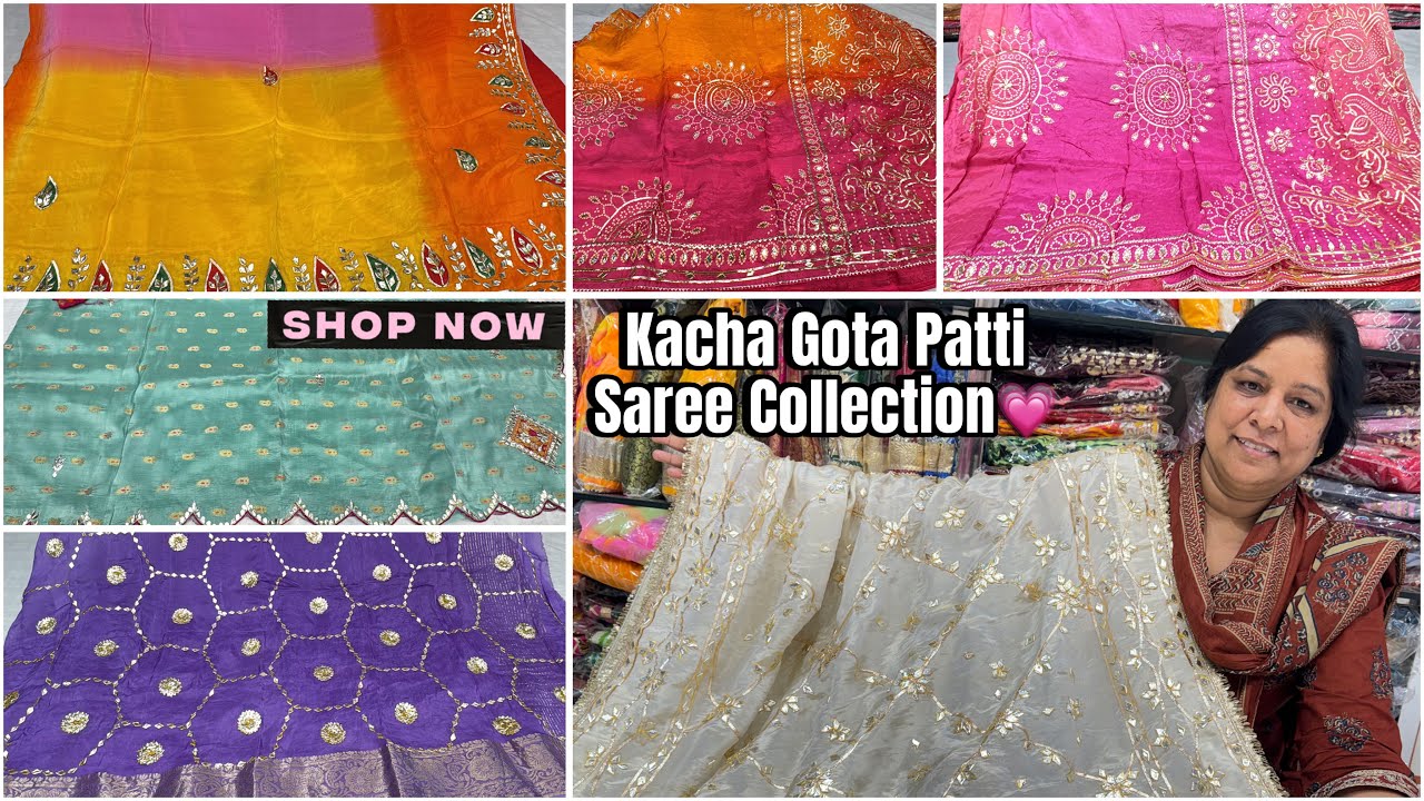 Коллекция сари Кача Гота Патти! 🔥 Потрясающие стили красок Jaal Work Box для каждой свадьбы | Джа...