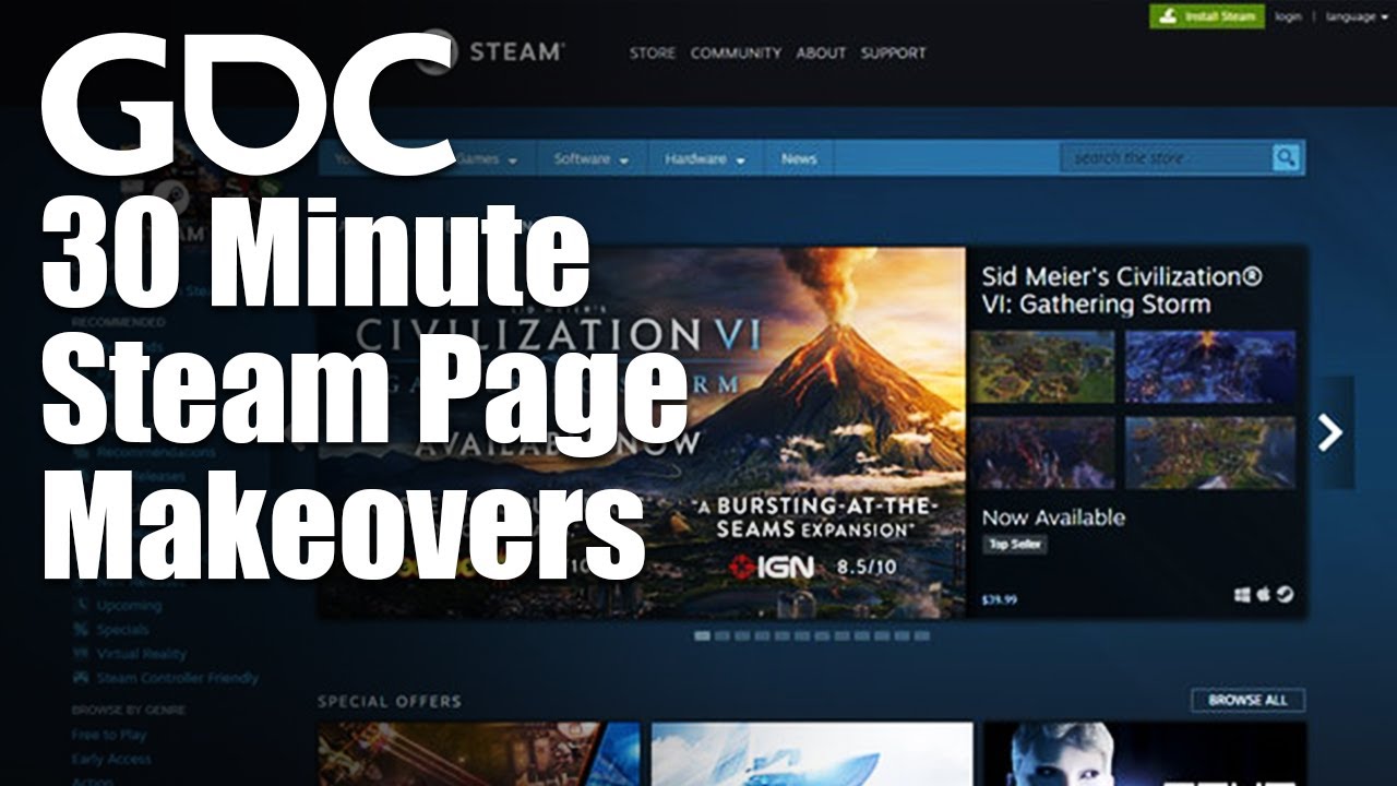 30-минутное преображение страницы Steam