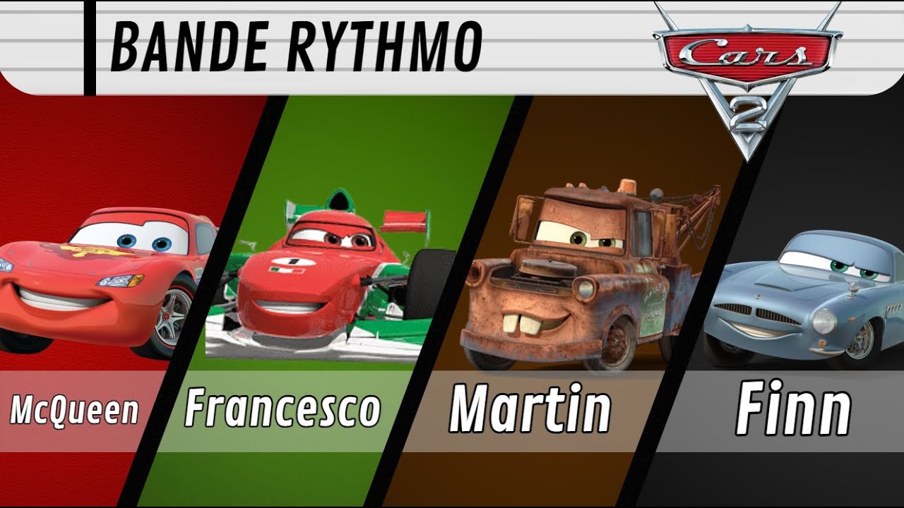Bande Rythmo &agrave; quatre - Cars 2 (McQueen, Francesco, Martin et Finn)