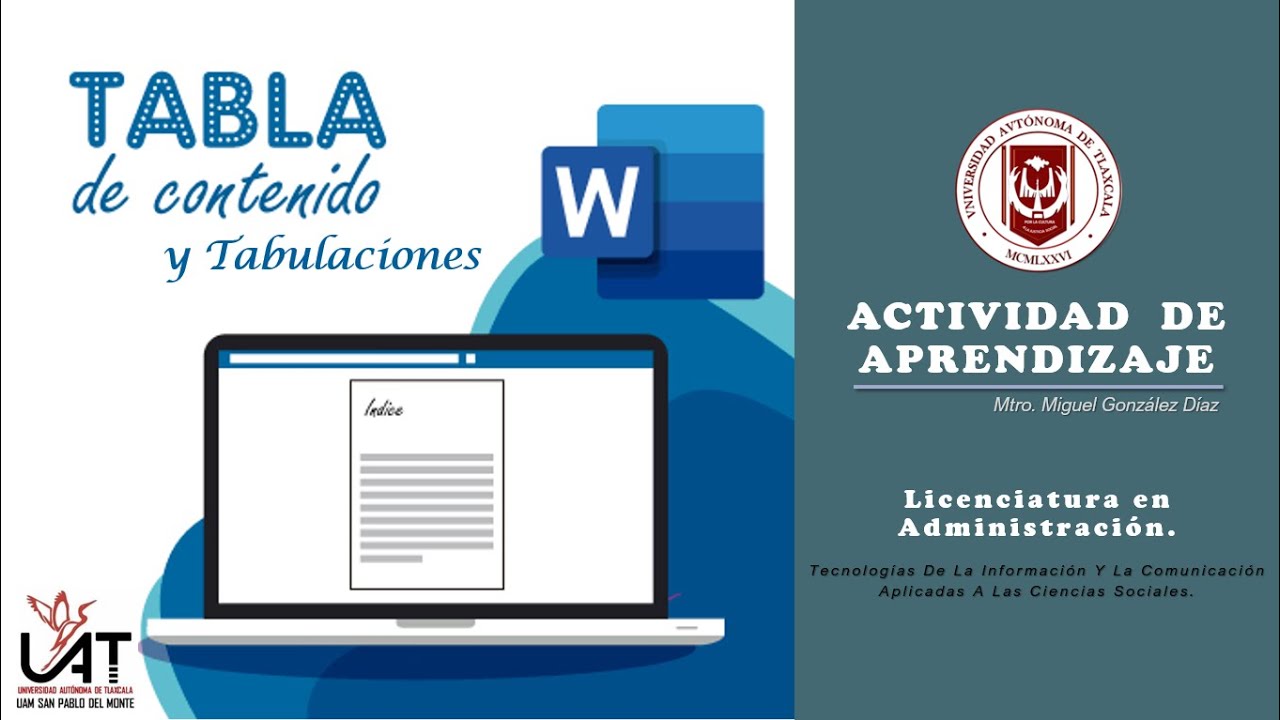 Práctica Word - Tabla de contenidos y tabulaciones