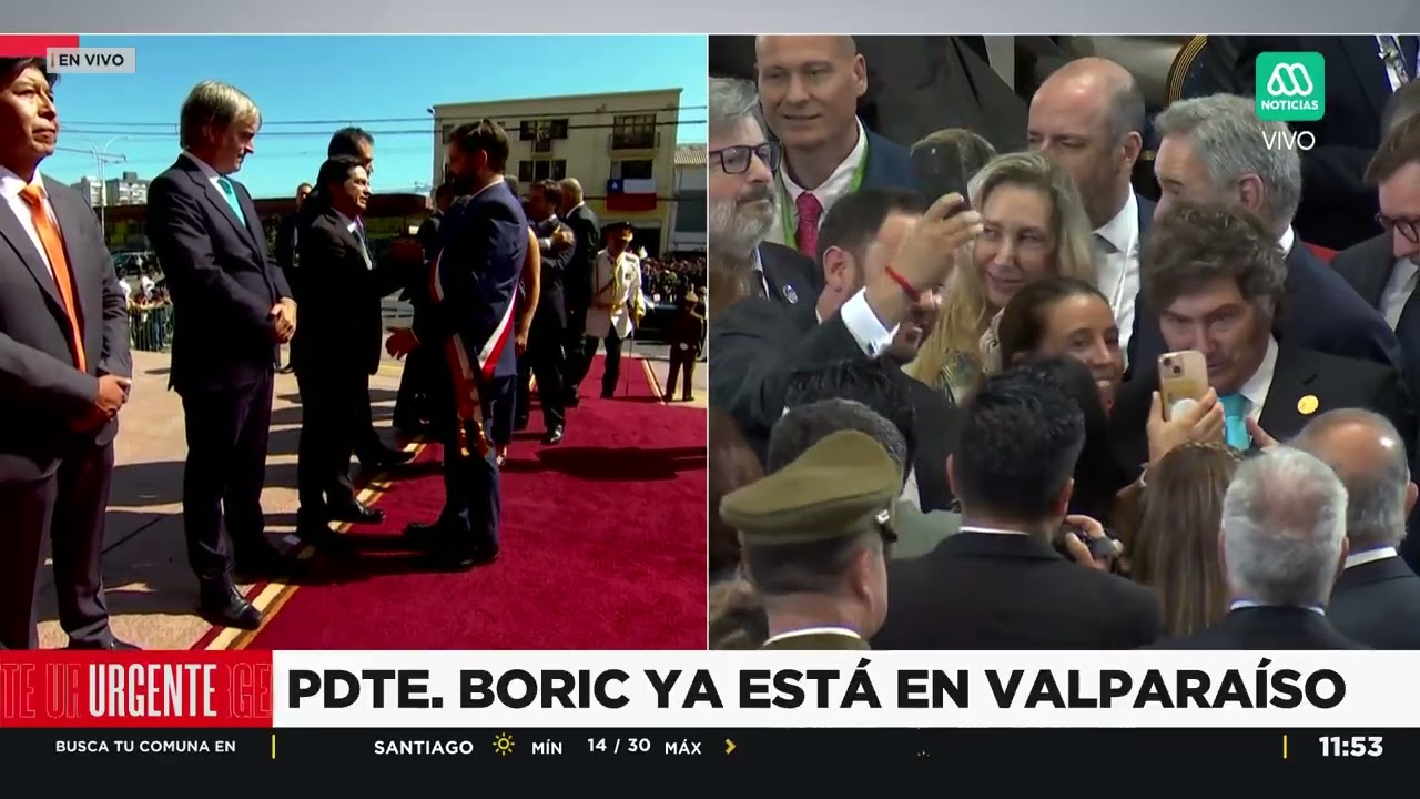 La llegada de Kast, Boric y Milei al cambio de mando: Video completo desde el Congreso Nacional
