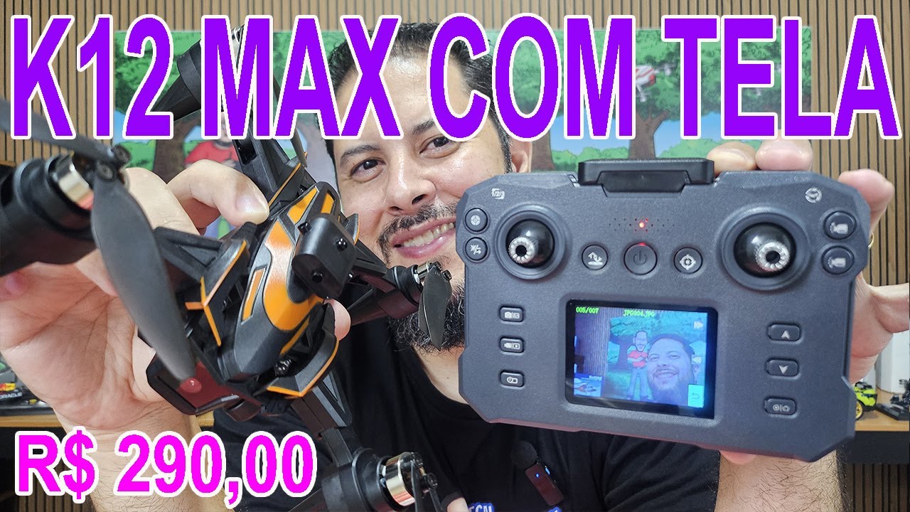 Drone com Tela K12 Max testamos mais um drone Baratinho como ligar configurar qualidade da imagem