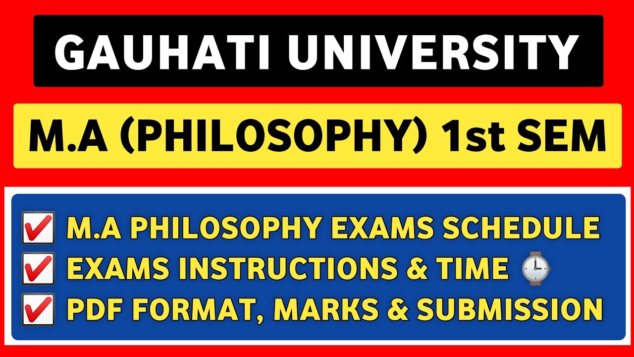 Gauhati University Online Open Book Exams 2021 (M.A 1st Sem Philosophy) Schedule & Instructions🔥