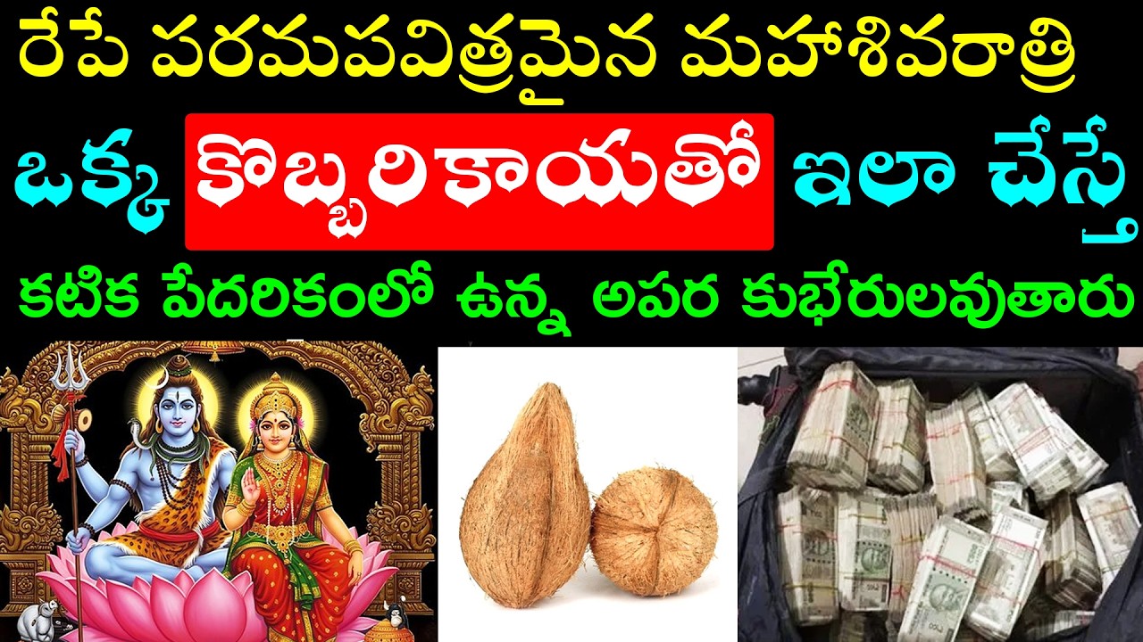 రేపే పరమపవిత్రమైన మహాశివరాత్రి రోజు  కొబ్బరికాయతో ఇలా చేస్తే  కటిక పేదరికంలో ఉన్న అపర కుబేరుడు