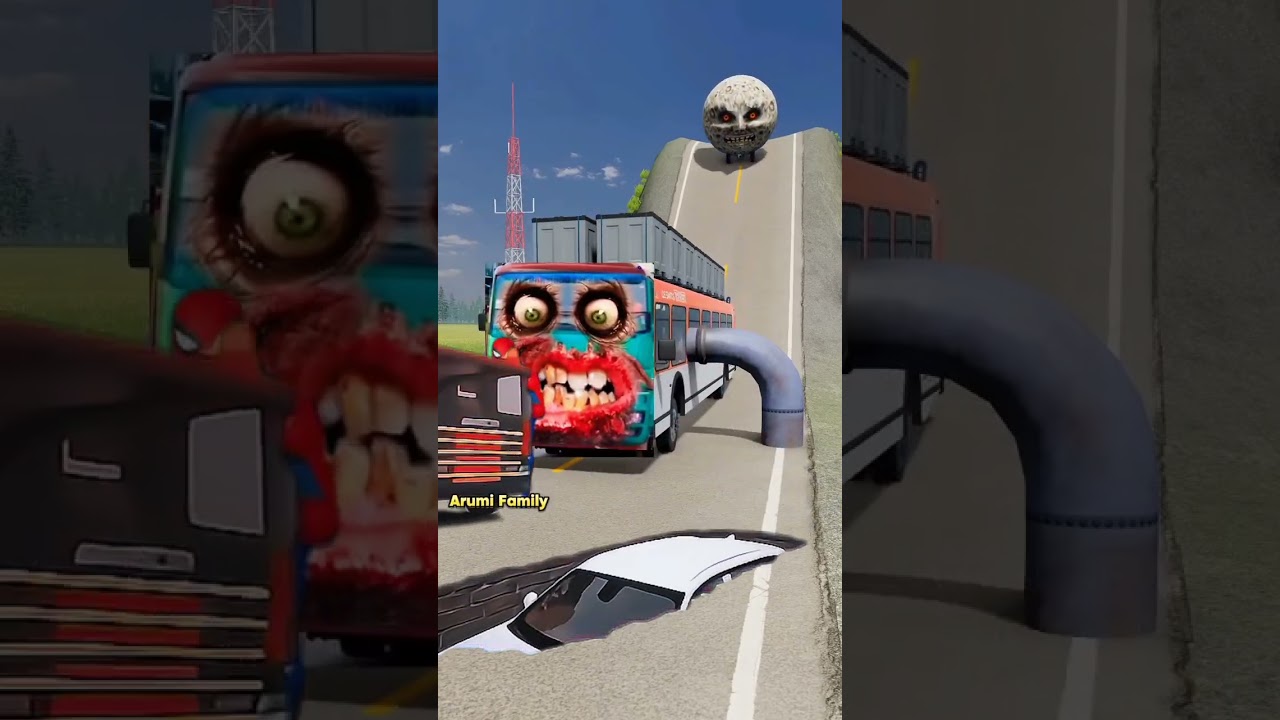 Massive Truck & Car | Beamng Crash - A Visual Feast #shorts #beamng #vfx #beamngdrive