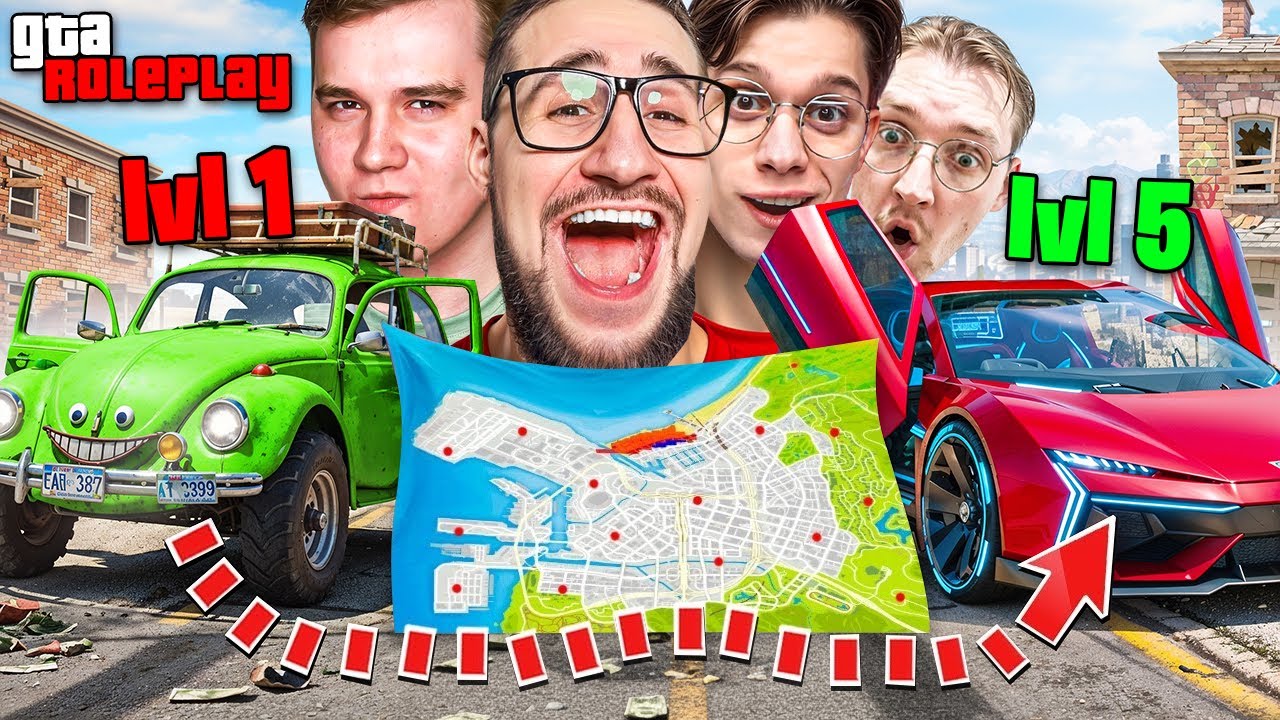 30 МАШИН СПРЯТАНЫ В ГОРОДЕ! НАЙДИ 4 МАШИНЫ КАЖДОГО УРОВНЯ за 20 МИН! (GTA 5 RP)