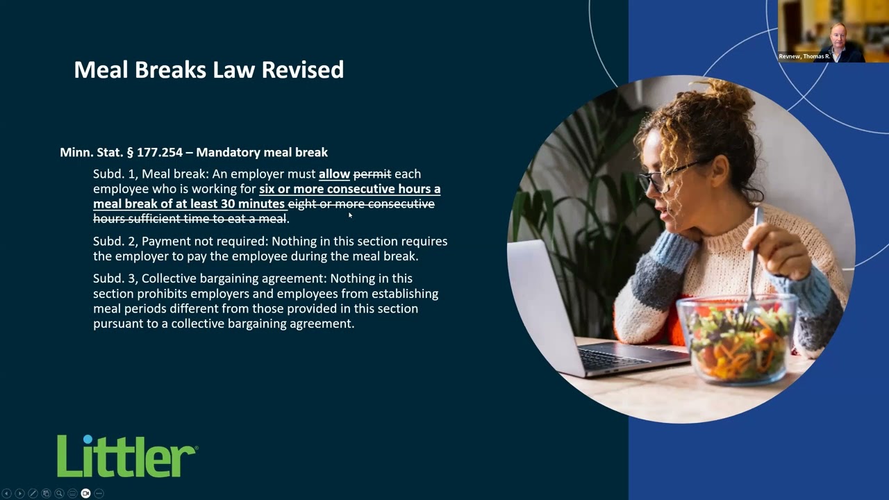 PIM Lunch & Learn - Meal and Rest Break Requirements - Minnesota Law
