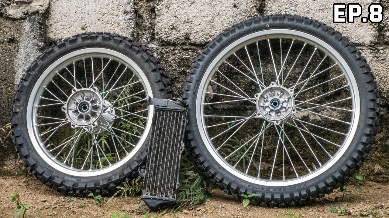 wheels,radiator and gastank 2001 kawasaki kmx125 rebuild episode 8
