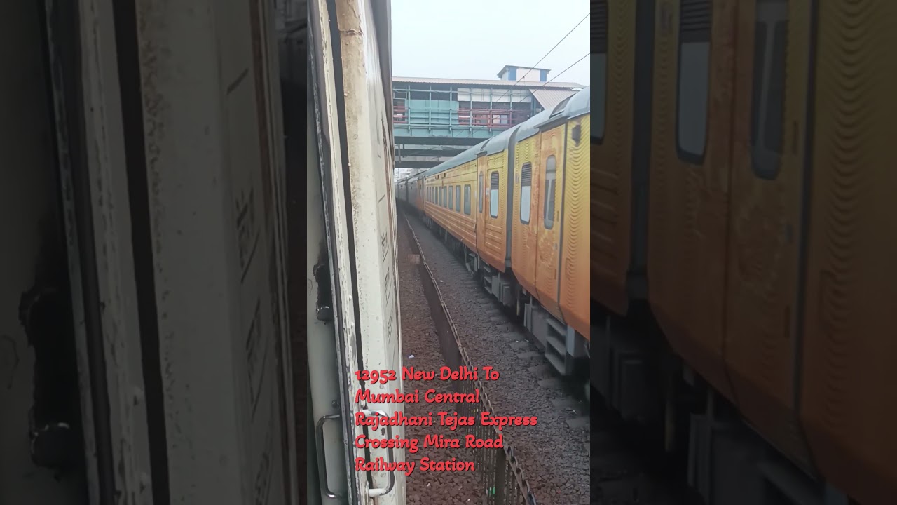 12952 New Delhi To Mumbai Central Rajadhani Tejas Express Crossing Mira Road Railway Station #irctc