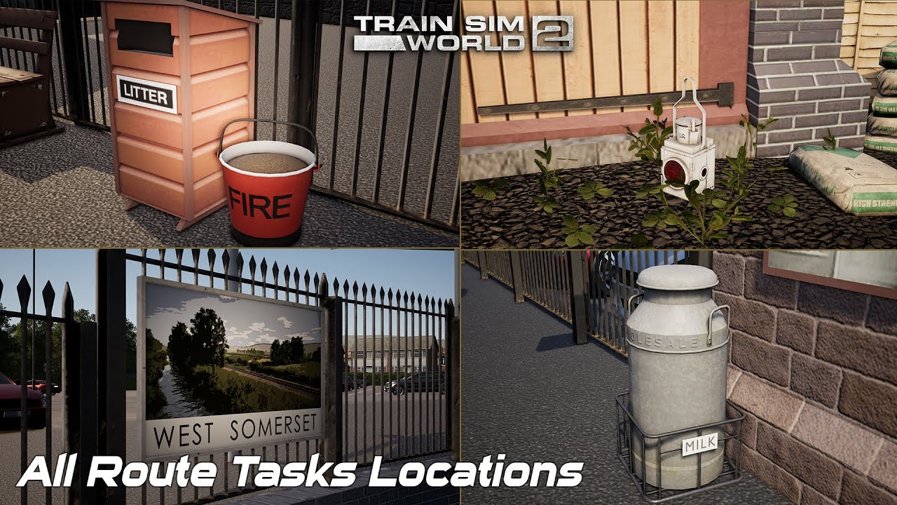 All Route Tasks Locations - West Somerset Railway - Train Sim World 2