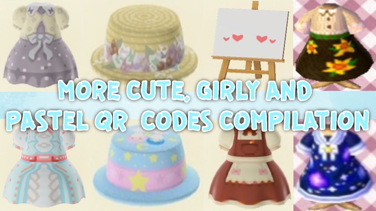 MORE COMPILATION OF PASTEL GIRLY CUTE CUSTOMIZED QR CODES FOR ANIMAL CROSSING NEW HORIZONS!