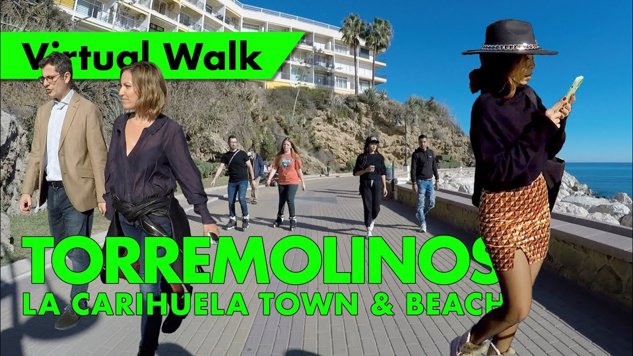 Torremolinos beachfront tour - December 2021 - La Carihuela town & beach immersive virtual tour
