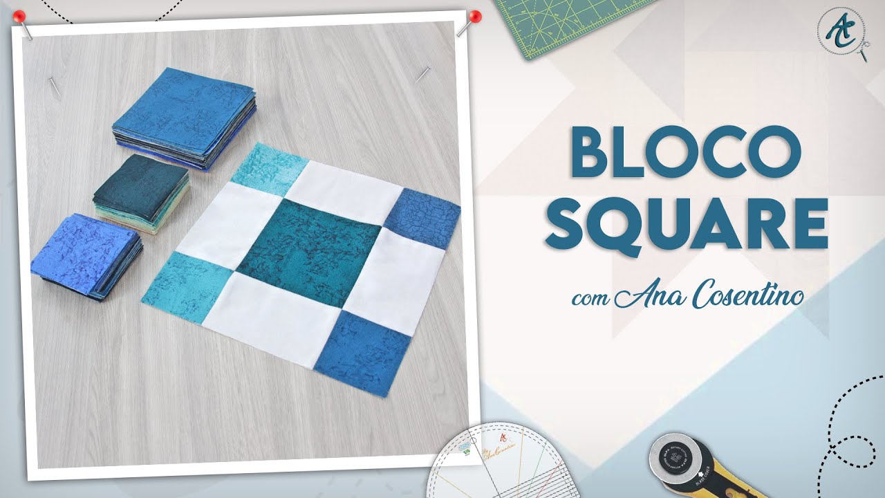 Bloco de Patch - SQUARE COM SCRAPS | Patchwork Sem Segredos | Ana Cosentino