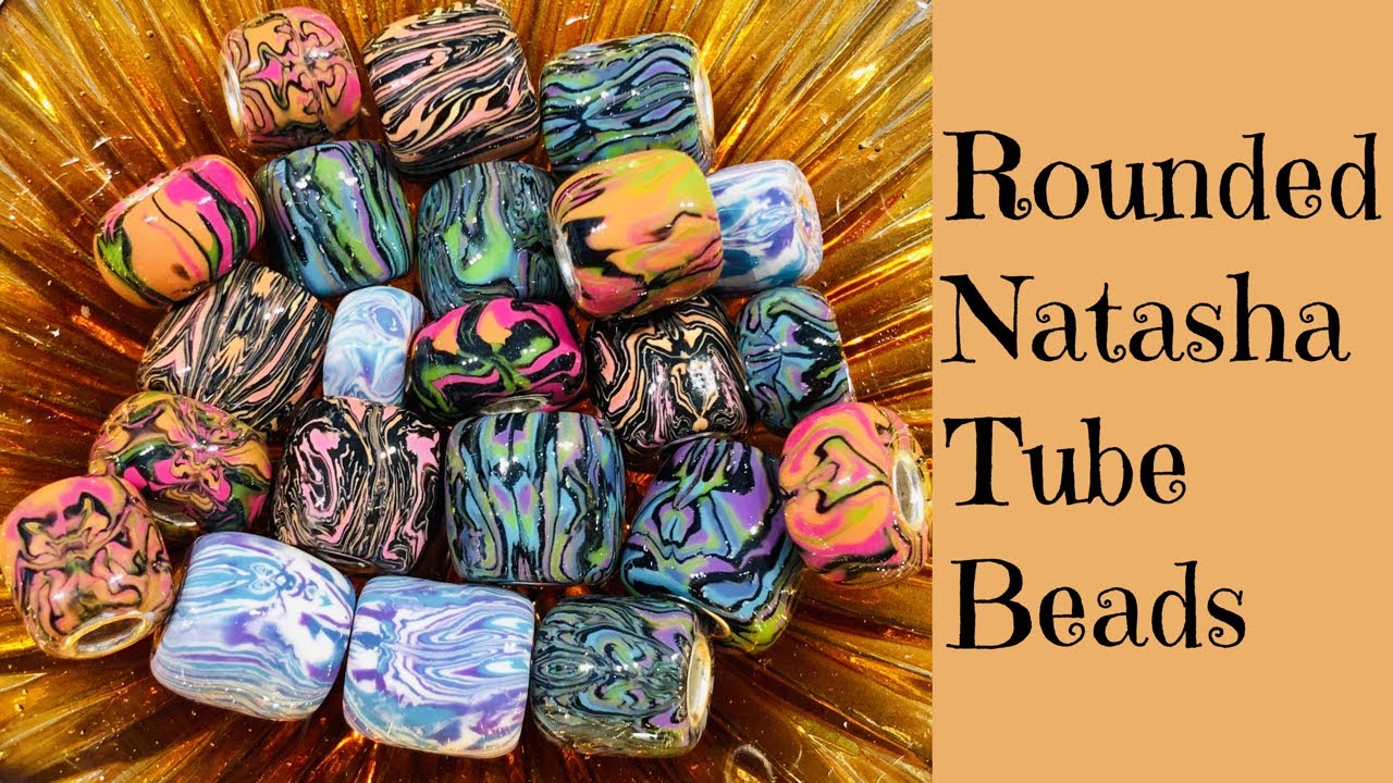 Rounded Natasha Beads Creating Tube and Pandora Style Mirror Beads Jewelry DIY Polymer Clay Tutorial