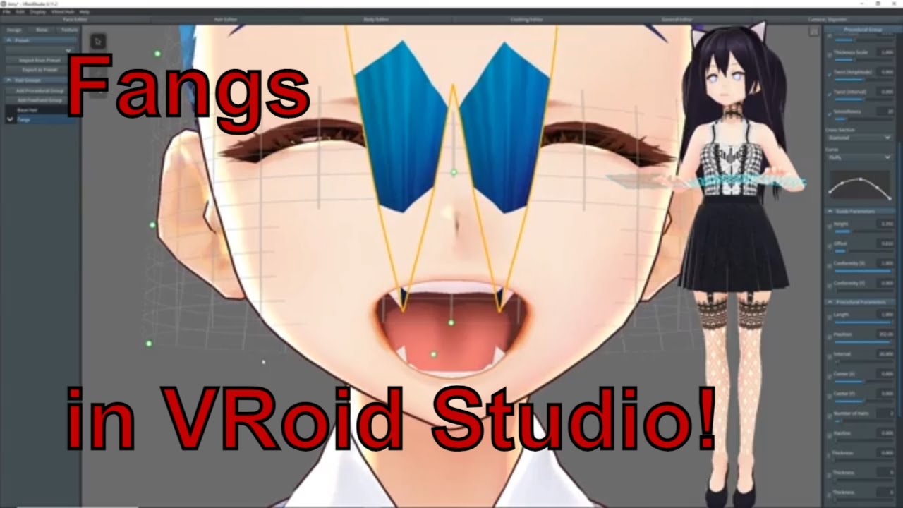 How to make Fangs in VRoid Studio for VMagicMirror (without Unity)