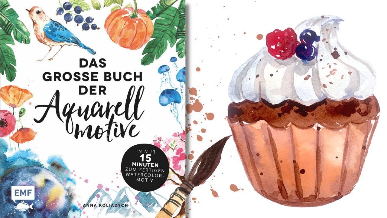 Cupcake Aquarellmalerei inspiriert durch das Buch 