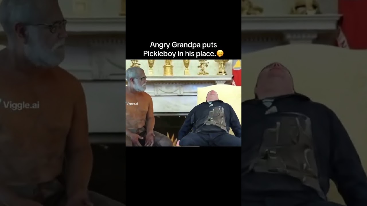 Grandpa puts Pickleboy in his place.🫢🫣#ai #comedy #angrygrandpa #kidbehindacamera