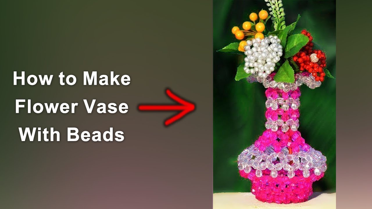 How to make flower vase with beads | Alifa Nur Handicraft