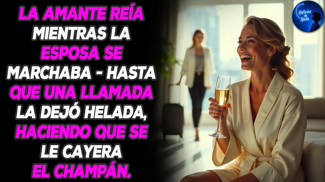 La amante rió mientras la esposa se iba; luego recibió una llamada que la hizo dejar caer el champán