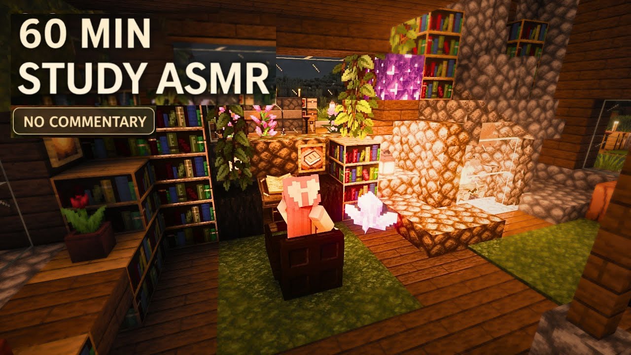 Build & Focus: 1 HOUR Cozy Minecraft Study Session 🕯️ Pomodoro Bell