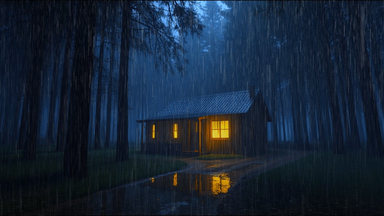 Heavy Night Rain on Roof 🌧️ Sleep Immediately | Anxiety & Insomnia Relief