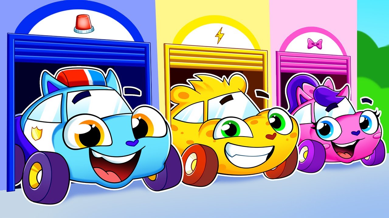 Color Cars Garage | Rainbow Challange for Kids | Funny Songs