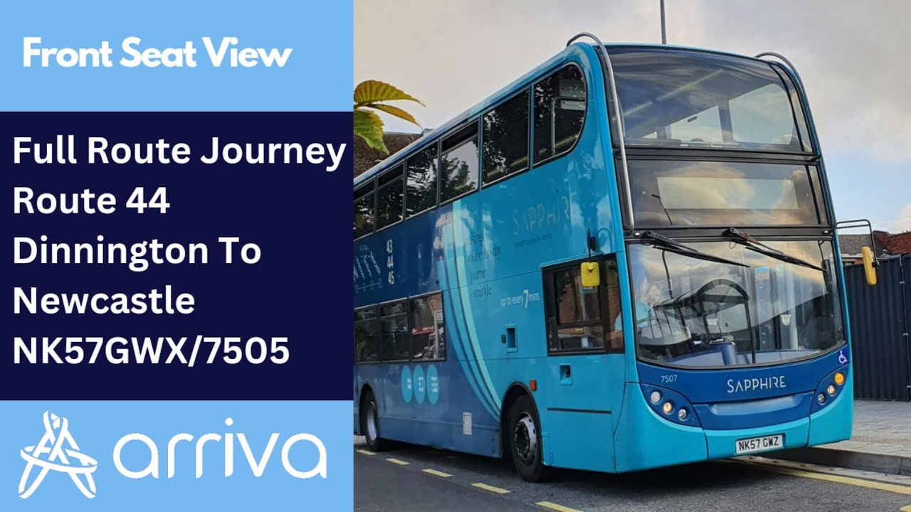 Full Route Journey | Arriva Northumbria Bus Route 44 - Dinnington to Newcastle | NK57GWX/7505