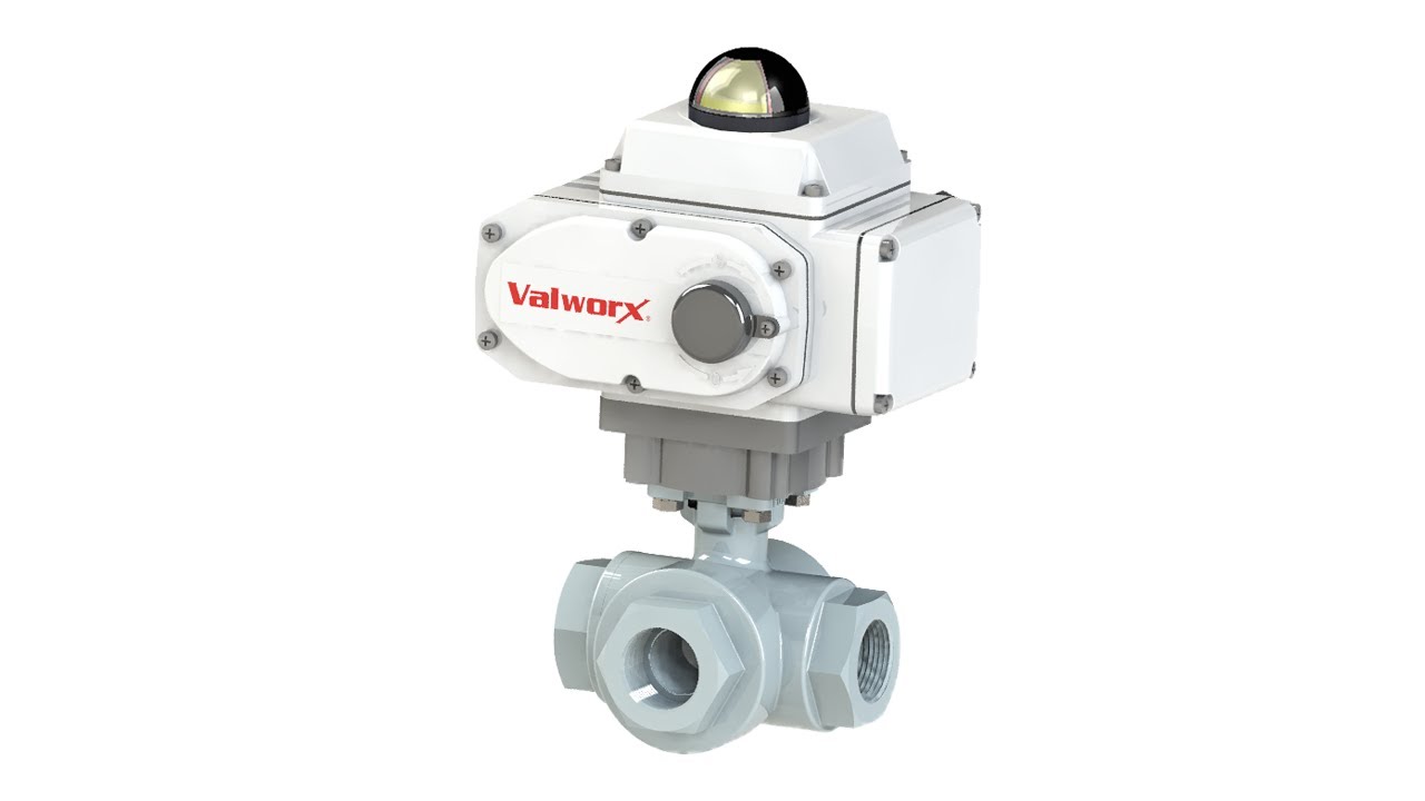 Valworx Electric Actuated Stainless 3-Way L-Port Ball Valves