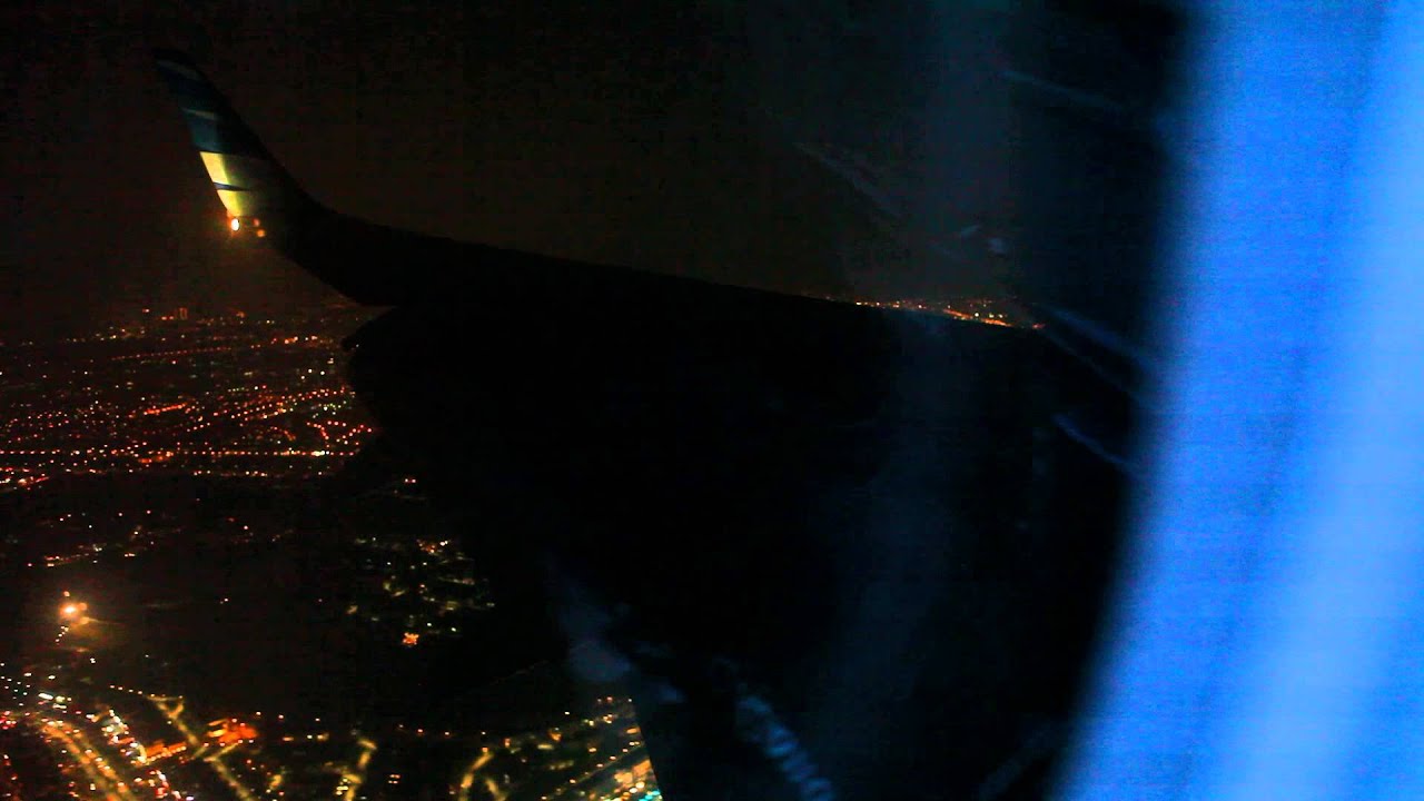 Garuda Indonesia night landing at Soekarno Hatta Airport in Jakarta