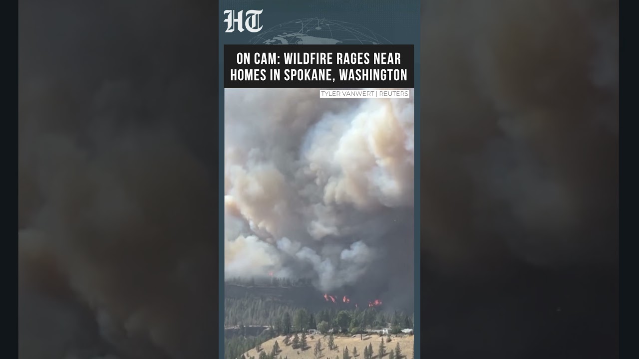 Eyewitness Captures Massive Wildfire Threatening Homes in Spokane, Washington | #shorts