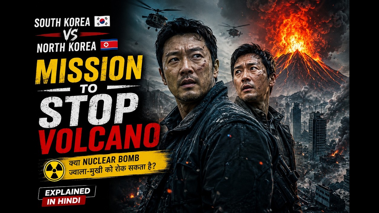 South Korea vs North Korea: Mission to Stop Volcano | Ashfall Movie Explained in Hindi/Urdu