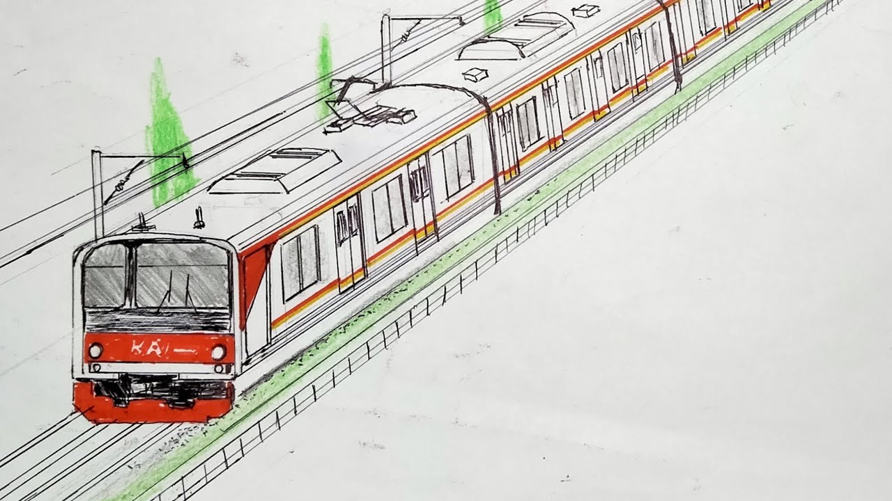 Cara menggambar Kereta KRL JR 205