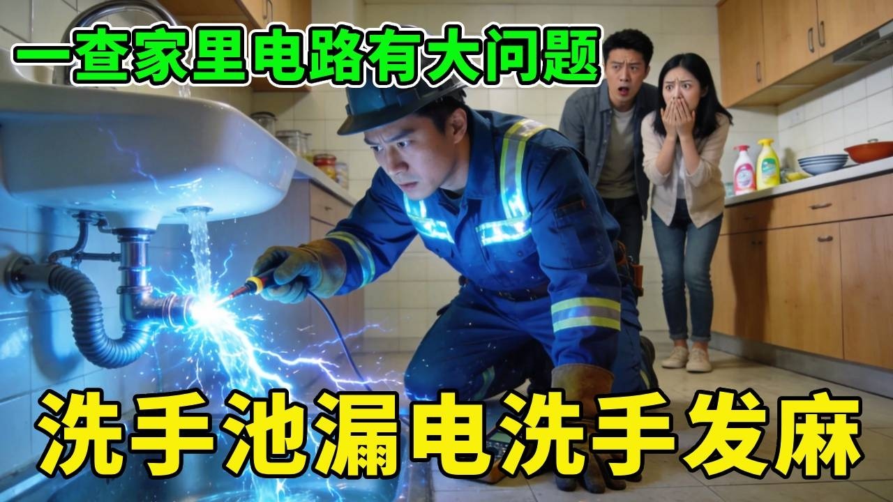 在家里洗手却被电，一查原因有大发现，一栋楼的地线居然都没接到地上！【城阳电工电路】