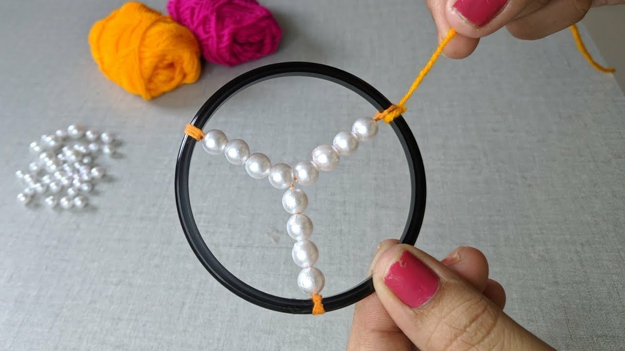 It's so Beautiful. Hand making Latkan Flower design idea. Super Hand Embroidery Flower design idea