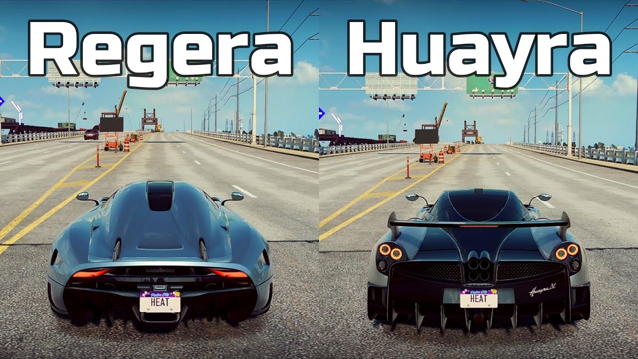 NFS Heat: Koenigsegg Regera vs Pagani Huayra BC - Drag Race