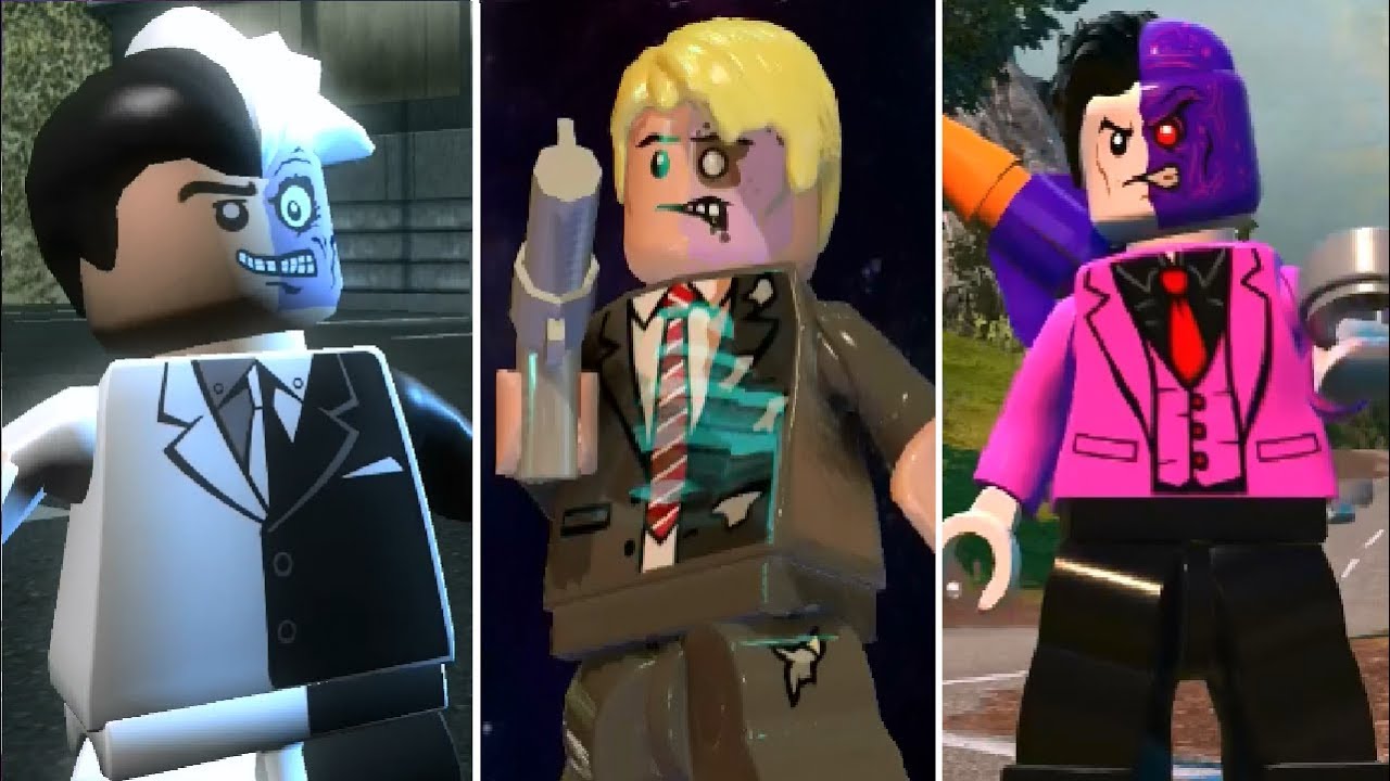 Evolution of Two-Face in LEGO DC Videogames (2008-2018)