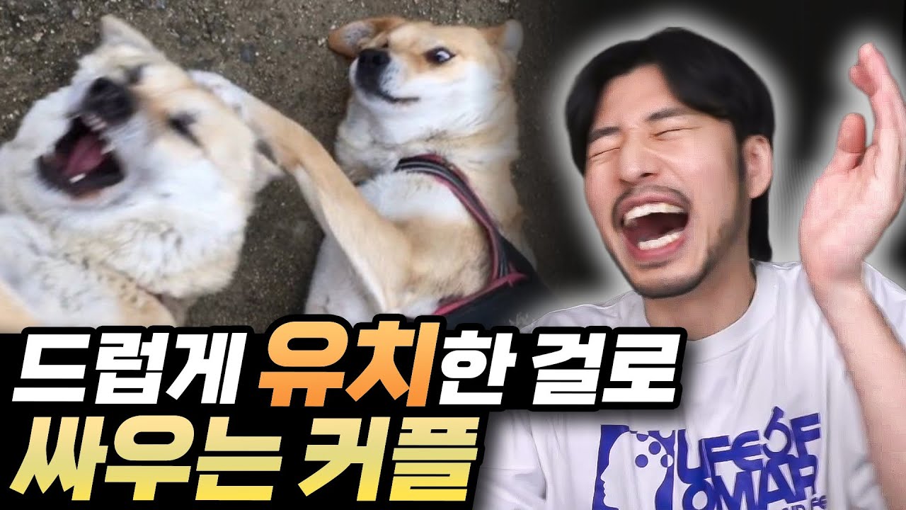 드럽게 유치한 걸로 싸우는 커플