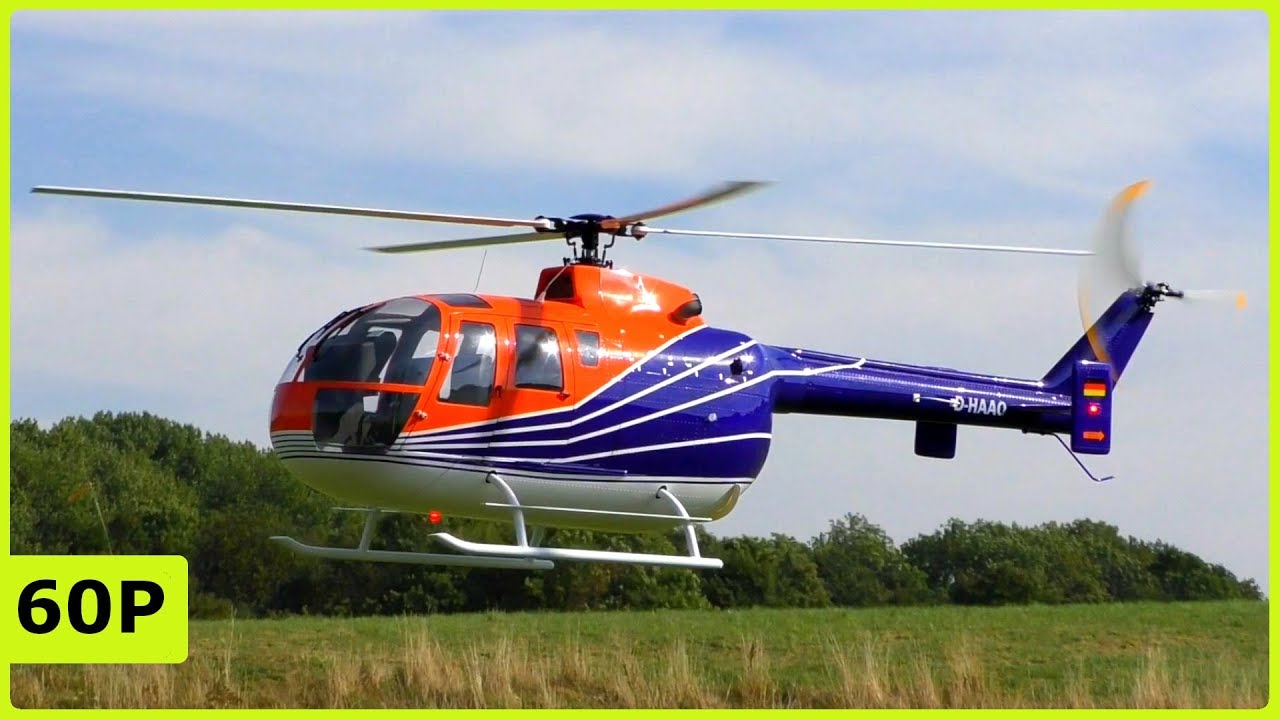 BEAUTIFUL XL RC SCALEFLYING SUPERSCALE BO105 ELECTRICAL FLIGHT DEMONSTRATION