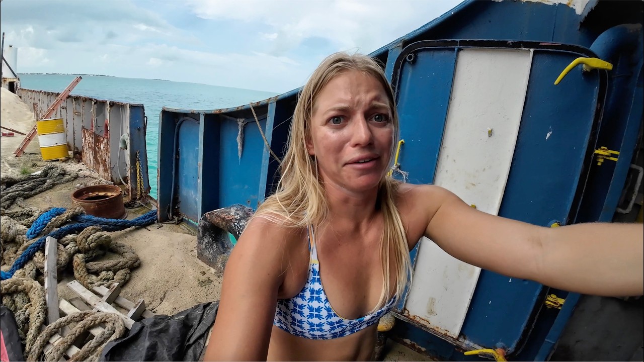 Would You Jump Off This Abandoned Barge? | Exploring Shipwreck in Abaco Bahamas